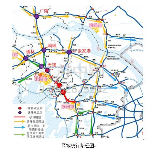 一、區(qū)域繞行分流  對(duì)于往上海、浙江方向的汽車，可在橫林樞紐、無(wú)錫北樞紐、峭岐樞紐、無(wú)錫樞紐、張家港、廣陵樞紐等6個(gè)樞紐繞行G4221滬武高速、G40滬陜高速、S48錫宜高速、S19通錫高速等。